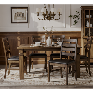 Sunvega Walnut Finish Round Drop Leaf Dining Table for Small Kitchen