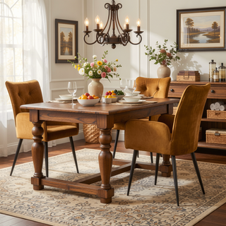 Sunvega Modern Velvet Dining Chairs with Soft Cushioned Seats and Iron Frames