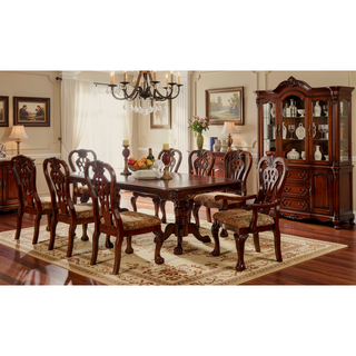 Sunvega Brown Cherry Padded Fabric Dining Chairs Set of 2 Side Chairs