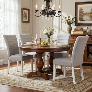 Sunvega Grey and White Tufted Back Side Chairs with Soft Velvet Upholstery and Hardwood Frame