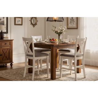 Sunvega Modern Counter Height Chairs with X Back Design and Cushion Seat