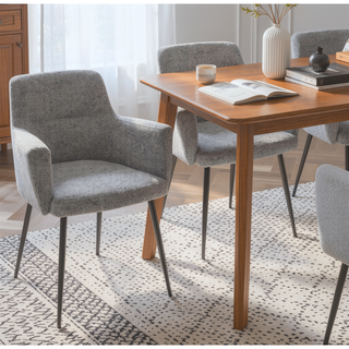 Sunvega Contemporary Black and Grey Fabric Upholstered Dining Chairs Set of 2