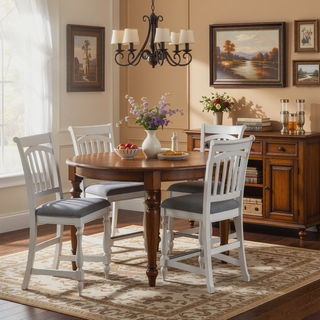 Sunvega Gray Slat Back Barstools in Coastal Oyster Shell Set of 2