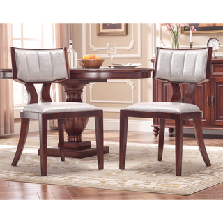Sunvega Traditional Dining Room Chair Set of 2 in Camel Faux Leather