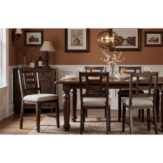 Sunvega Rustic Gray Upholstered Polyester Fabric Ladderback Counter Stool Set