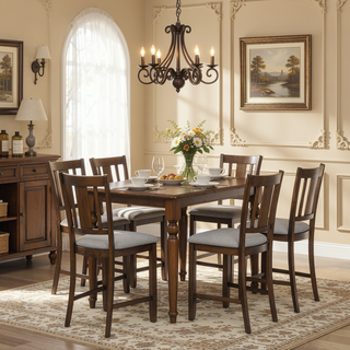 Sunvega Modern Wooden Counter Height Chairs Set of 4 with Padded Seat for Dining Room