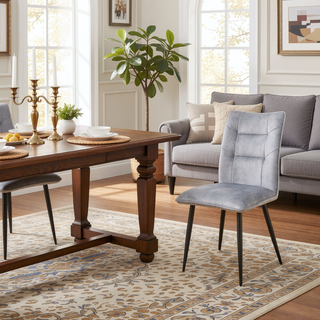 Sunvega Modern Velvet Dining Chairs with Soft Cushioned Seats and Iron Frames