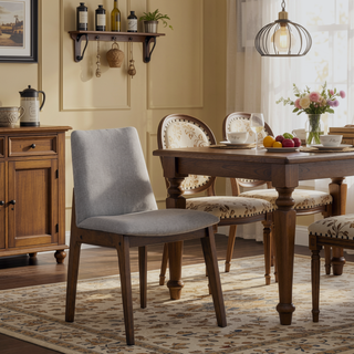 Sunvega Walnut Finish Rectangular Wooden Tabletop Casual Dining Furniture
