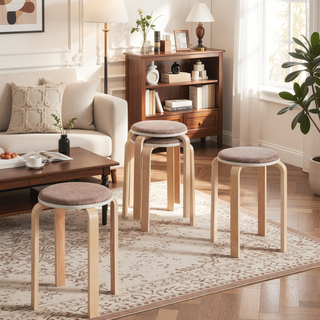 Sunvega Toluca Saddle Wood Barstool Set of Two for Serving Area