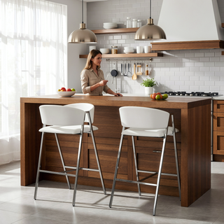 Sunvega Modern 28" Bar Stool Set of 2 with Padded Seat and Backrest