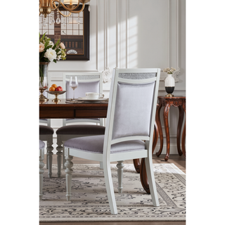 Sunvega Extendable Dining Table with Removable Leaf and Sparkling Rhinestone Inlays