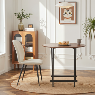 Sunvega Upholstered Dining Chairs with Soft Suede-Style Fabric and Metal Legs Set of 4