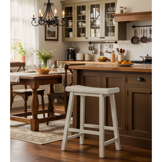 Sunvega Ergonomic Backless Counter Height Stool Set of 2 with Flared Legs