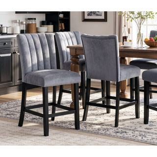Sunvega Transitional Dining Table with Faux White Marble Top and Black Wood Base