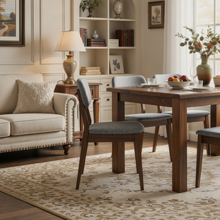 Sunvega Mid-Century Modern Dark Grey Velvet Upholstered Dining Side Chairs Set of 2
