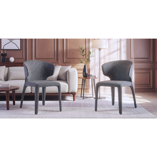 Sunvega Mid-Century Modern Dining Chairs Set of 2 with Faux Leather Upholstery