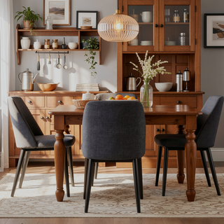Sunvega Contemporary Tintori Dining Chairs with Upholstered Seat and Backrest Set of 2