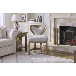 Sunvega English Knotty Oak Wrap Chair with Curved Back and Upholstered Seat