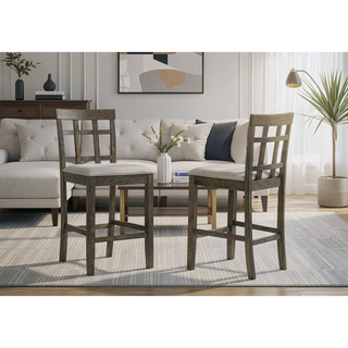 Sunvega Contemporary Gray Finish Rectangular Dining Table Seating Six