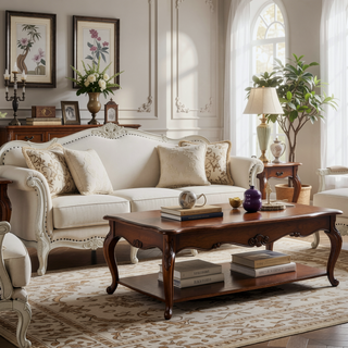 Sunvega Ivory and Antique Champagne Side Chairs with Queen Anne Back Design