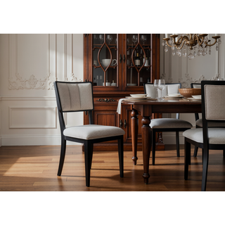 Sunvega Contemporary Black and Light Gray Fabric Upholstered Counter Height Dining Chairs
