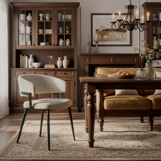 Sunvega Modern Dining Chair with Plush Foam-Filled Seat and Textured Leatherette