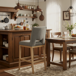 Sunvega Modern Upholstered Bar Stools with Padded Seats for Kitchen Dining