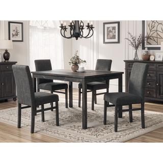 Sunvega Linen Blend Upholstered Side Chair Set of 2 with Oak Finish for Dining Room