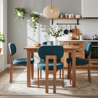 Sunvega Modern Upholstered Wooden Dining Chairs Set of 2 for Small Spaces