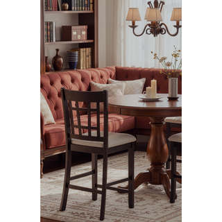 Sunvega Contemporary 18" Extendable Leaf Storage Table with Two-Tone Chalk Gray Finish