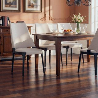 Sunvega Modern Blue Velvet Upholstered Dining Chairs Set of 2