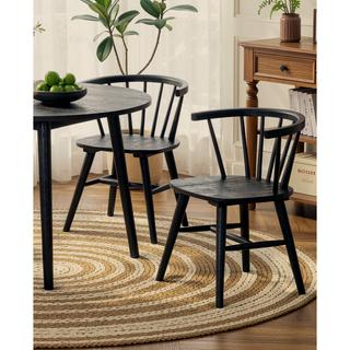 Sunvega Mid-Century Modern Dining Chairs with Spindle Back and Shaker Legs