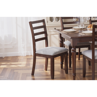 Sunvega Walnut Color Cushion Padded Seat Dining Room Bench in Contemporary Style