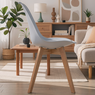 Sunvega Heat and Stress Resistant Padded Side Chairs with Angled Wooden Legs