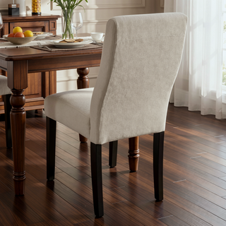 Sunvega Contemporary Slipper Dining Chair Set of 2 with Upholstered Seating and Tapered Legs