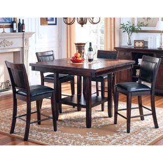 Sunvega Farmhouse Style Espresso Brown Faux Leather Upholstered Bench with Footrest