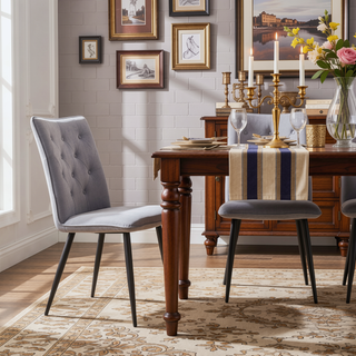 Sunvega Modern Velvet Dining Chairs with Soft Cushioned Seats and Iron Frames
