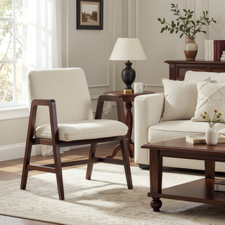 Sunvega Modern Dining Armchair in Soft Velvet with Sculptural Beech Wood Frame