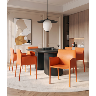 Sunvega Modern Dining Chair in Gray with Durable Metal Frame and Leatherette Upholstery