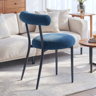 Sunvega Modern Metal Frame Dining Chairs Set of 2 with Curved Open Backrests