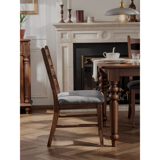 Sunvega Walnut Finish Rectangular Dining Table with Extension Leaf for 8