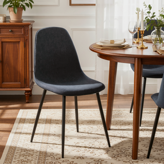 Sunvega Pebble Contemporary Upholstered Chair with Padded Seat and Backrest in Blue