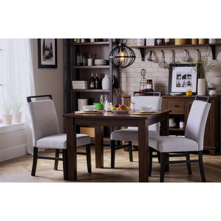 Sunvega Modern Charcoal Upholstered Dining Bench with Soft Fabric and Wooden Legs