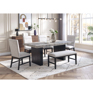 Sunvega 2pc Light Gray Upholstered Chairs with Soft Neutral Tone and Dark Finish Legs