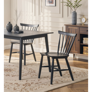 Sunvega Mid-Century Modern Dining Chairs with Spindle Back and Shaker Legs