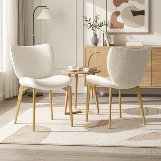 Sunvega Set of 2 PU Leather Dining Chairs with Carbon Steel Legs and Ergonomic Backrest