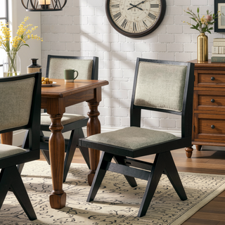 Sunvega Black Contemporary Metal Trestle Base Dining Table Rectangle 1pc
