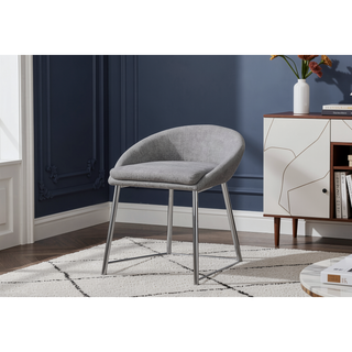 Sunvega Modern Counter Height Bar Stools Set of 2 with Grey Fabric
