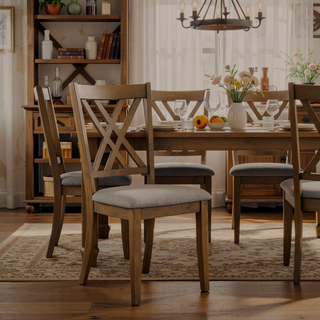 Sunvega Amador Grey Dining Bench with Contemporary Fabric Upholstery and Block Legs