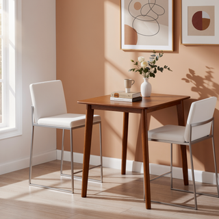 Sunvega Fuji Contemporary High Back Counter Stool with Velvet Upholstery and Metal Frame